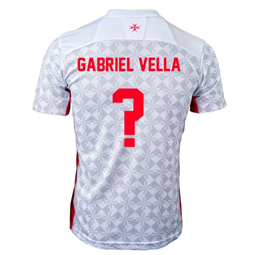 Danxen Mujer Camiseta Malta Gabriel Vella #0 Gris Blanco Rojo 2ª Equipación 26-28 La Camisa