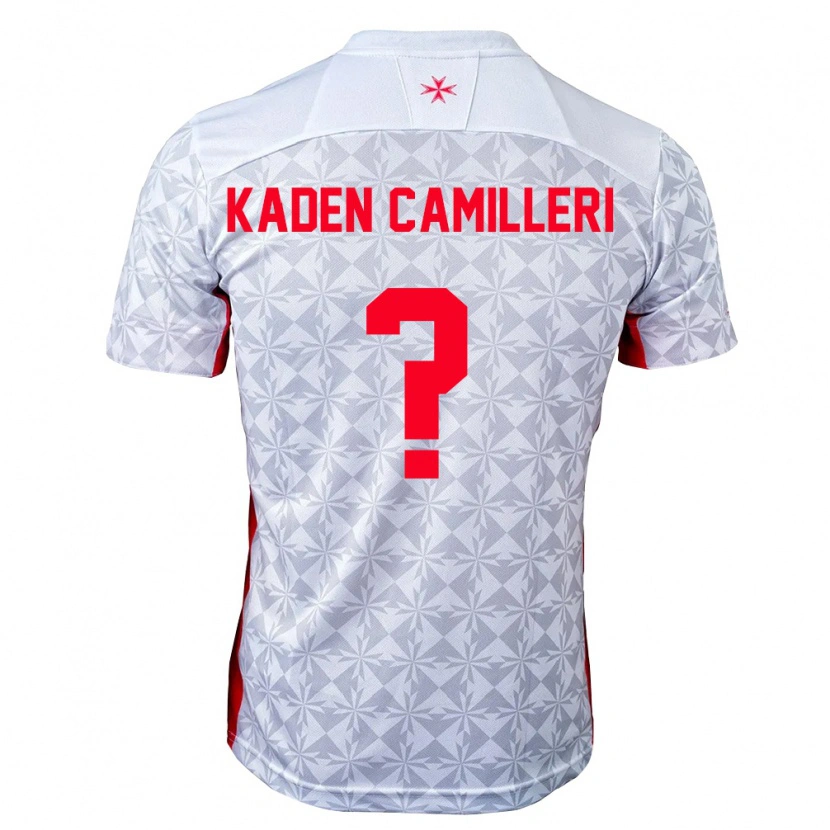 Danxen Mujer Camiseta Malta Kaden Camilleri #0 Gris Blanco Rojo 2ª Equipación 26-28 La Camisa