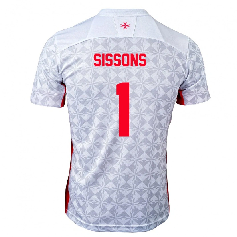 Danxen Mujer Camiseta Malta James Sissons #1 Gris Blanco Rojo 2ª Equipación 26-28 La Camisa
