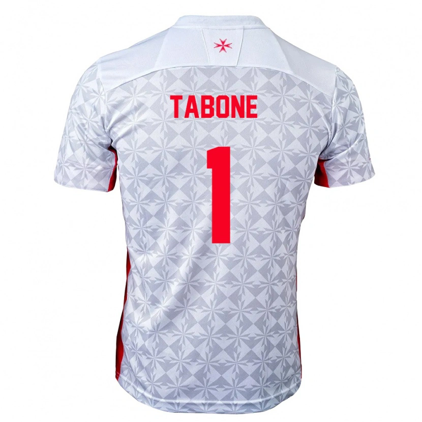 Danxen Mujer Camiseta Malta Vincent Tabone #1 Gris Blanco Rojo 2ª Equipación 26-28 La Camisa
