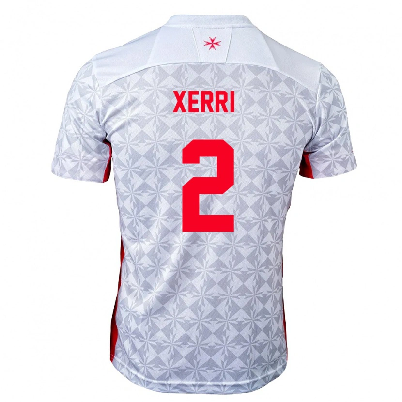 Danxen Mujer Camiseta Malta Sven Xerri #2 Gris Blanco Rojo 2ª Equipación 26-28 La Camisa