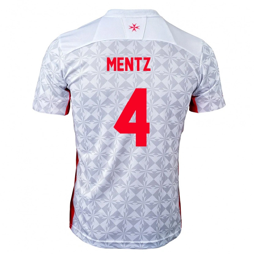 Danxen Mujer Camiseta Malta Gabriel Mentz #4 Gris Blanco Rojo 2ª Equipación 26-28 La Camisa