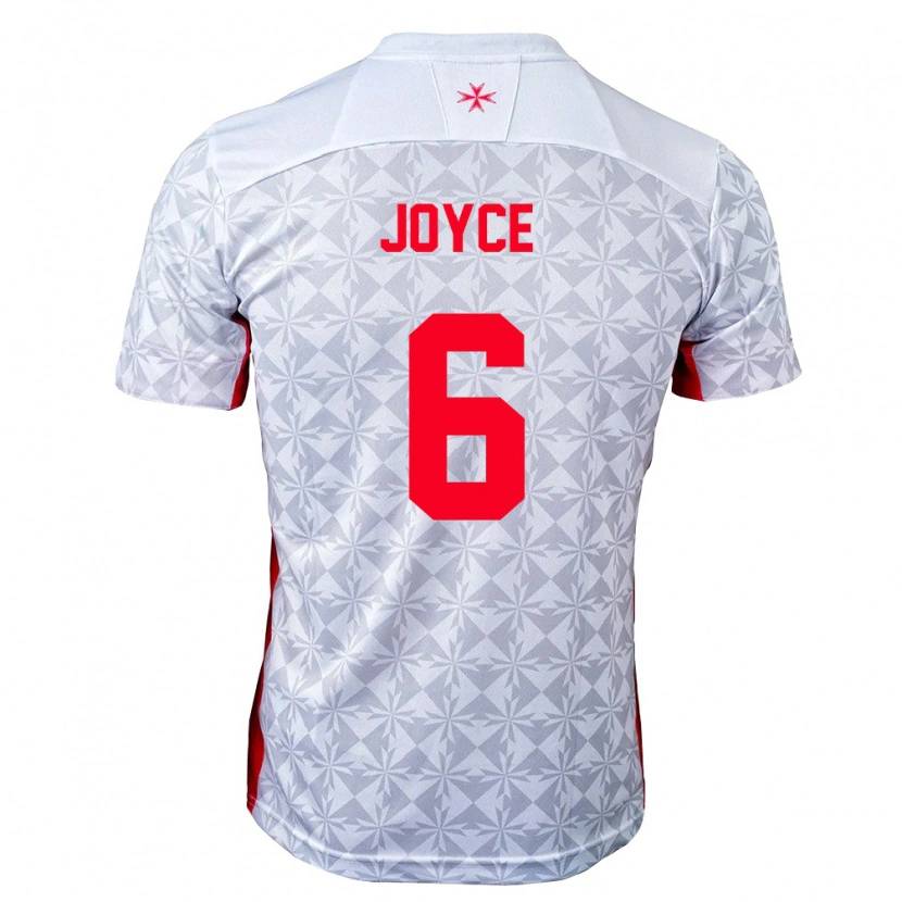 Danxen Mujer Camiseta Malta Nathan Joyce #6 Gris Blanco Rojo 2ª Equipación 26-28 La Camisa