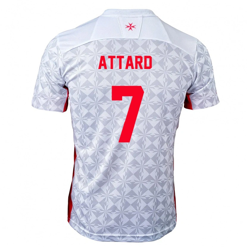 Danxen Mujer Camiseta Malta Shaisen Attard #7 Gris Blanco Rojo 2ª Equipación 26-28 La Camisa