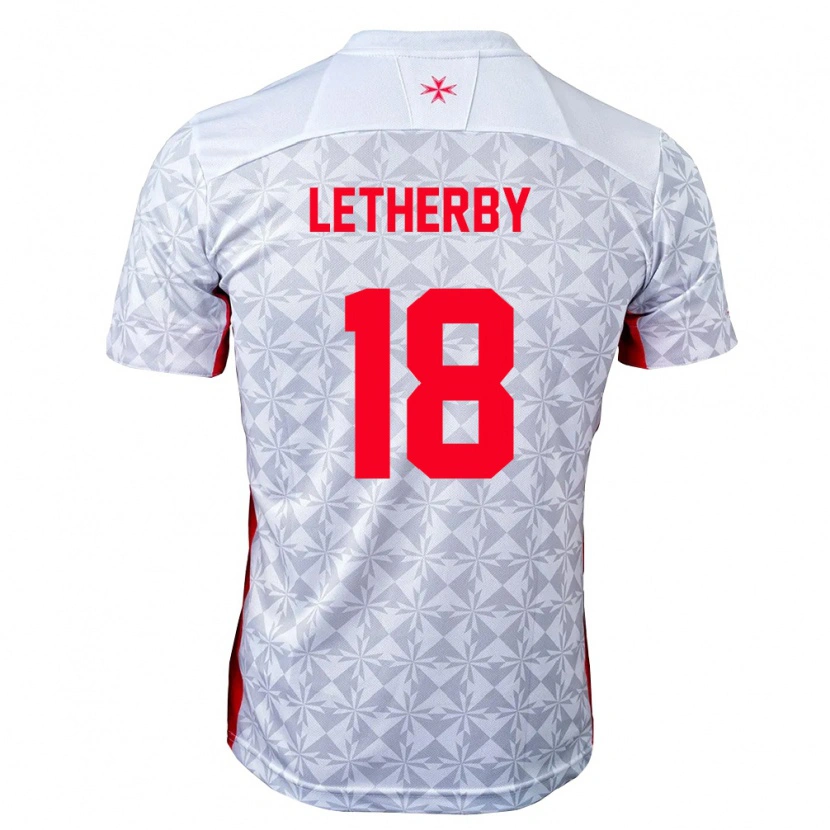 Danxen Mujer Camiseta Malta Daniel Letherby #18 Gris Blanco Rojo 2ª Equipación 26-28 La Camisa