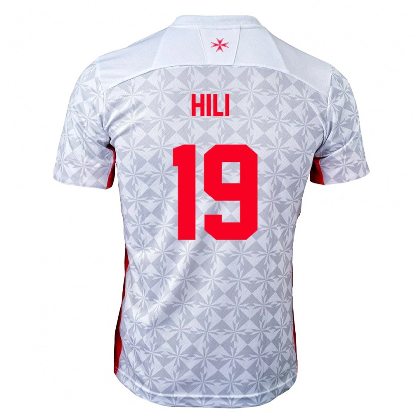 Danxen Mujer Camiseta Malta Benjamin Hili #19 Gris Blanco Rojo 2ª Equipación 26-28 La Camisa