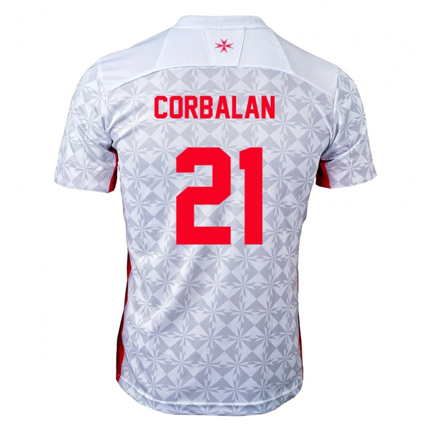 Danxen Mujer Camiseta Malta Juan Corbalan #21 Gris Blanco Rojo 2ª Equipación 26-28 La Camisa