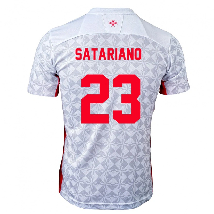Danxen Mujer Camiseta Malta Alexander Satariano #23 Gris Blanco Rojo 2ª Equipación 26-28 La Camisa