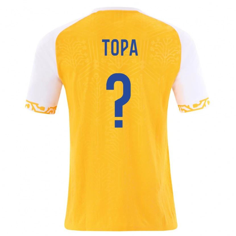 Danxen Mujer Camiseta Moldavia Matei Topa #0 Amarillo Blanco 2ª Equipación 26-28 La Camisa