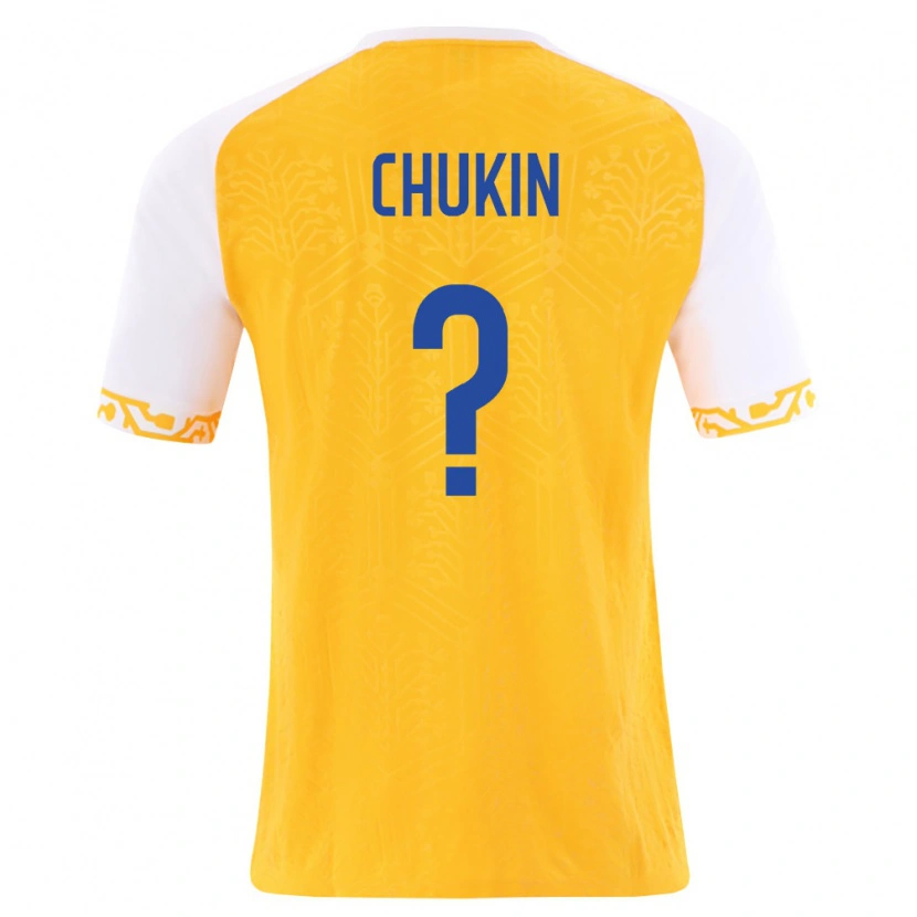 Danxen Mujer Camiseta Moldavia Maksim Chukin #0 Amarillo Blanco 2ª Equipación 26-28 La Camisa