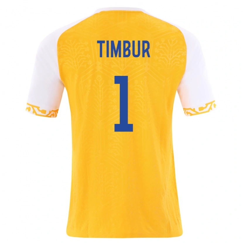 Danxen Mujer Camiseta Moldavia Emil Timbur #1 Amarillo Blanco 2ª Equipación 26-28 La Camisa