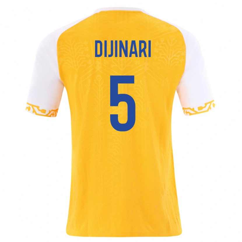 Danxen Mujer Camiseta Moldavia Artiom Dijinari #5 Amarillo Blanco 2ª Equipación 26-28 La Camisa