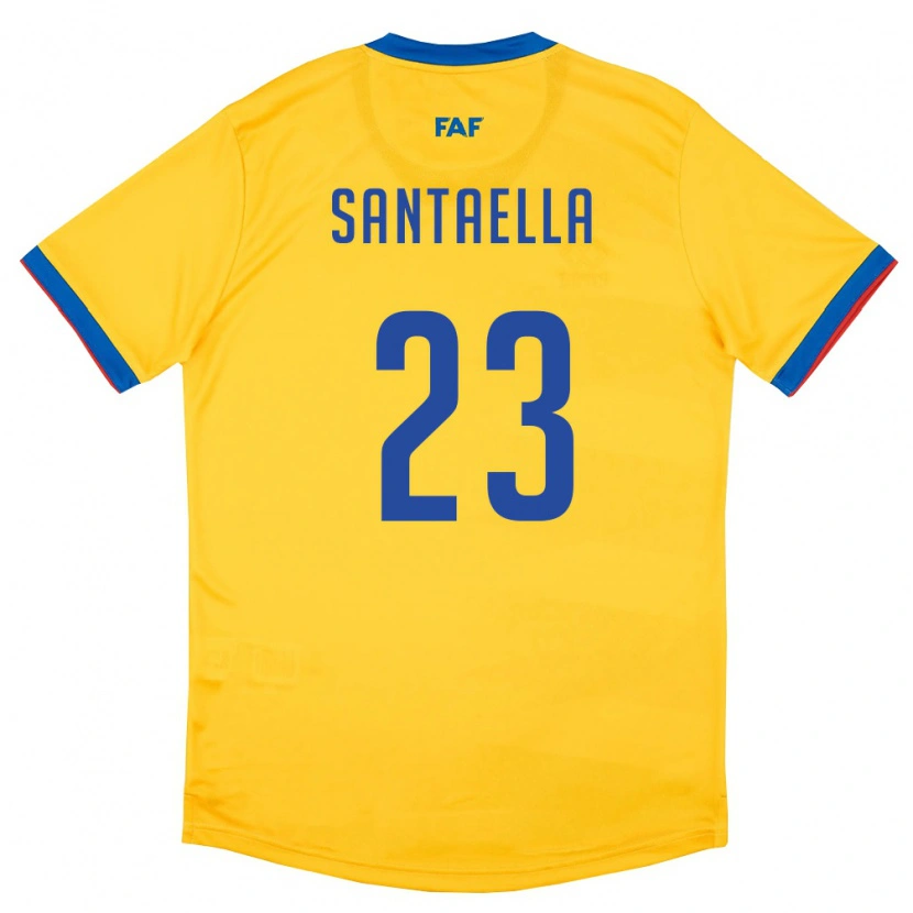 Danxen Mujer Camiseta Andorra Yedid Santaella #23 Amarillo Azul Rojo 2ª Equipación 26-28 La Camisa