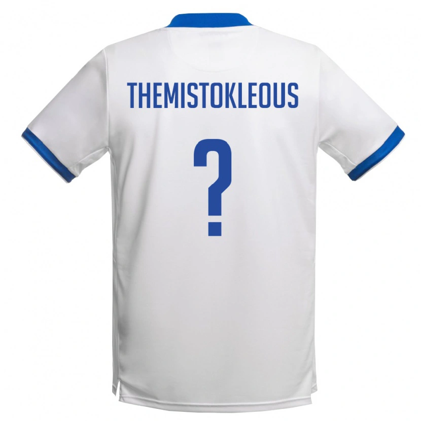 Danxen Mujer Camiseta Chipre Themistoklis Themistokleous #0 Blanco Azul Real 2ª Equipación 26-28 La Camisa