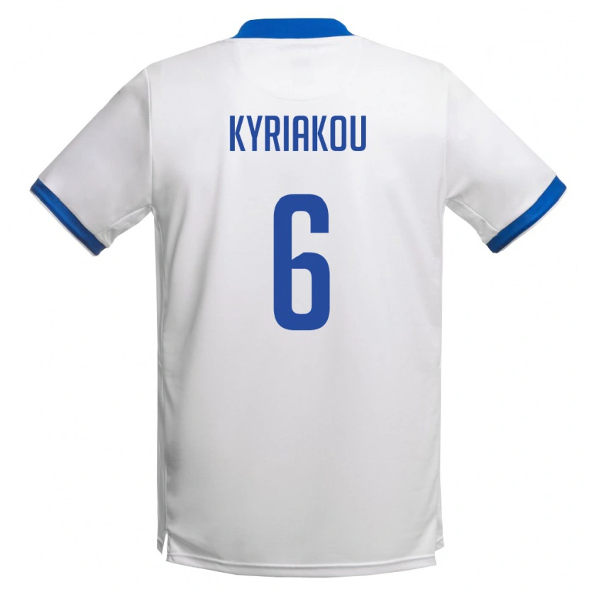 Danxen Mujer Camiseta Chipre Kyriakos Kyriakou #6 Blanco Azul Real 2ª Equipación 26-28 La Camisa
