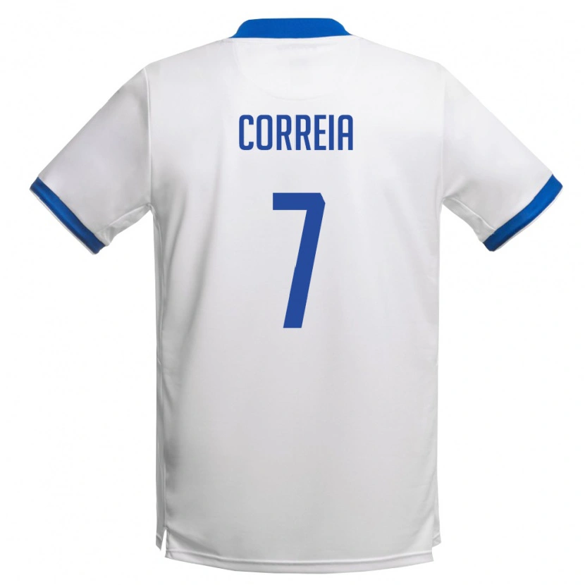 Danxen Mujer Camiseta Chipre Anderson Correia #7 Blanco Azul Real 2ª Equipación 26-28 La Camisa
