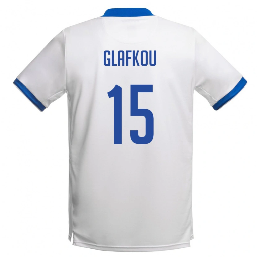Danxen Mujer Camiseta Chipre Anastasis Glafkou #15 Blanco Azul Real 2ª Equipación 26-28 La Camisa