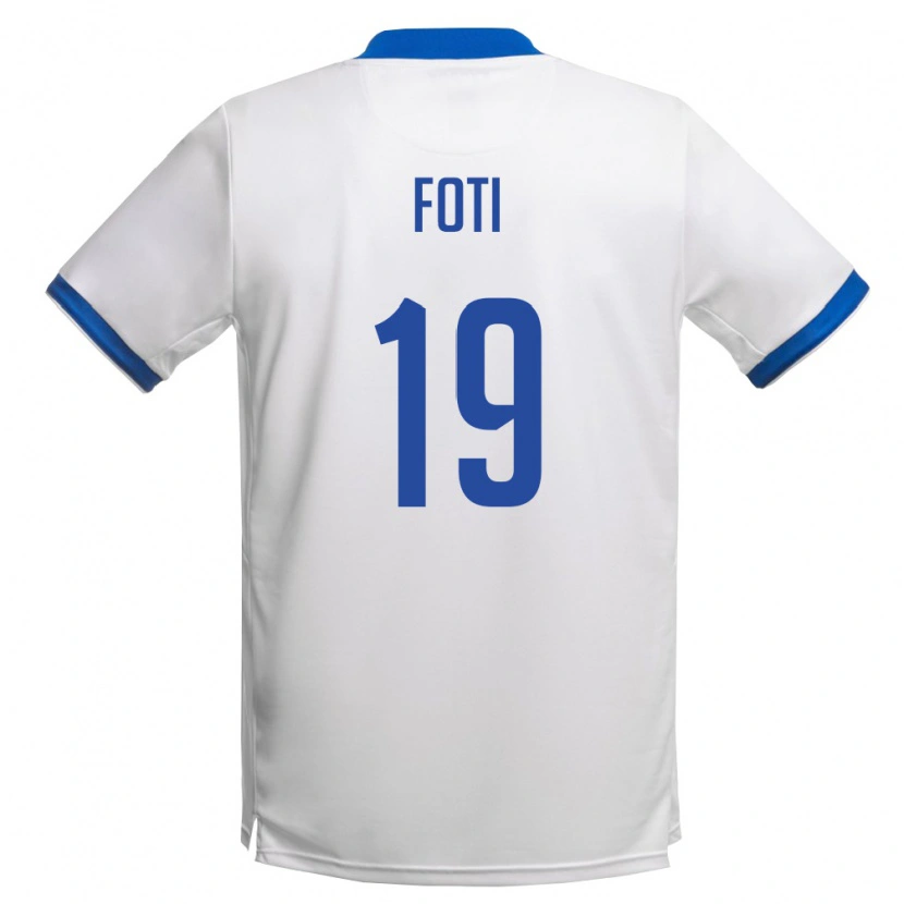 Danxen Mujer Camiseta Chipre Antonio Foti #19 Blanco Azul Real 2ª Equipación 26-28 La Camisa
