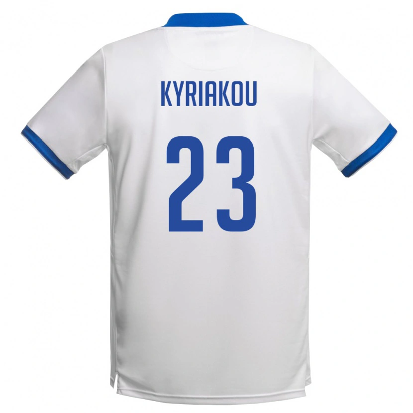 Danxen Mujer Camiseta Chipre Charalampos Kyriakou #23 Blanco Azul Real 2ª Equipación 26-28 La Camisa