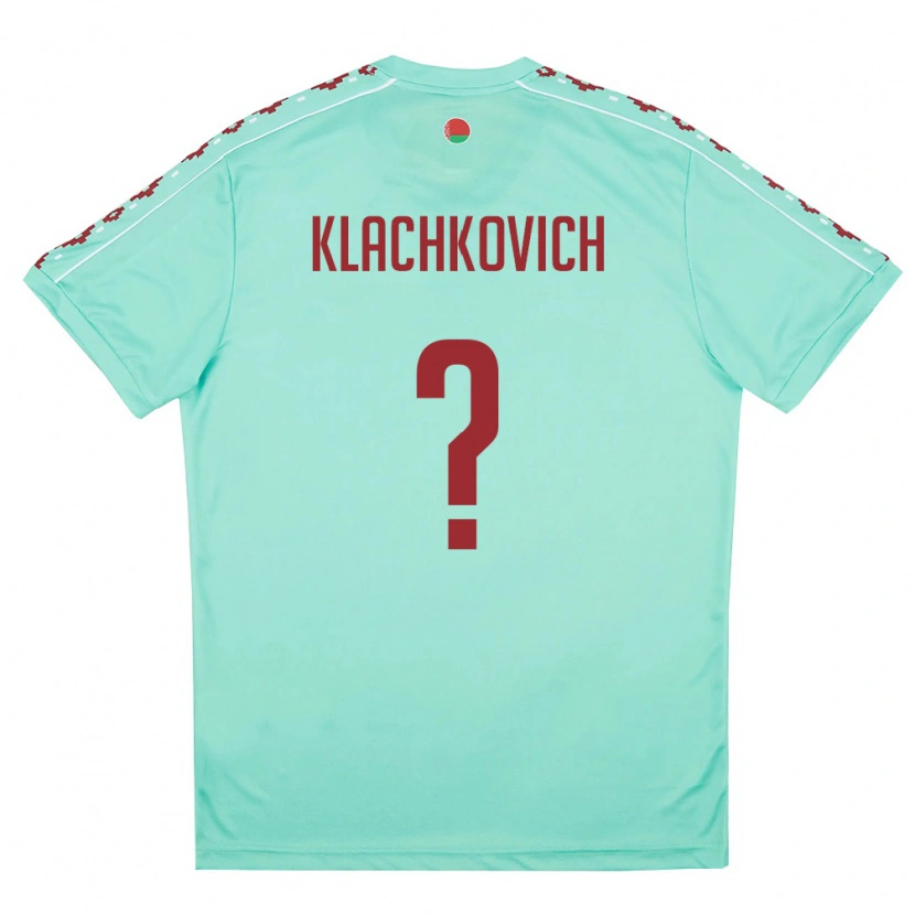 Danxen Mujer Camiseta Bielorrusia Mikhail Klachkovich #0 Verde Claro Borgoña 2ª Equipación 26-28 La Camisa