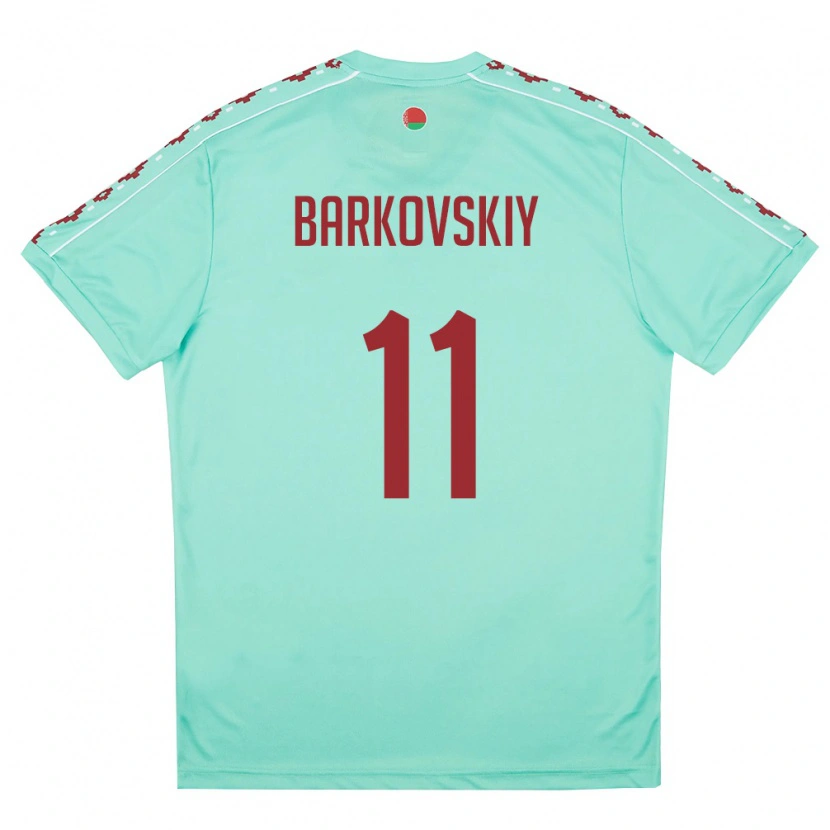 Danxen Mujer Camiseta Bielorrusia German Barkovskiy #11 Verde Claro Borgoña 2ª Equipación 26-28 La Camisa