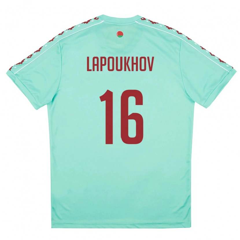 Danxen Mujer Camiseta Bielorrusia Fedor Lapoukhov #16 Verde Claro Borgoña 2ª Equipación 26-28 La Camisa
