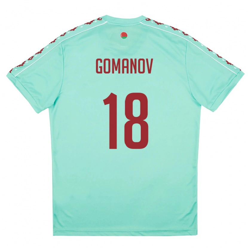 Danxen Mujer Camiseta Bielorrusia Kirill Gomanov #18 Verde Claro Borgoña 2ª Equipación 26-28 La Camisa