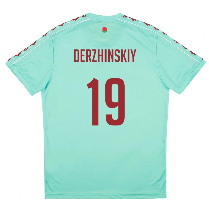 Danxen Mujer Camiseta Bielorrusia Aleksandr Derzhinskiy #19 Verde Claro Borgoña 2ª Equipación 26-28 La Camisa