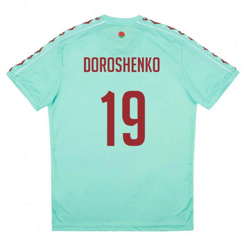 Danxen Mujer Camiseta Bielorrusia Aleksandr Doroshenko #19 Verde Claro Borgoña 2ª Equipación 26-28 La Camisa