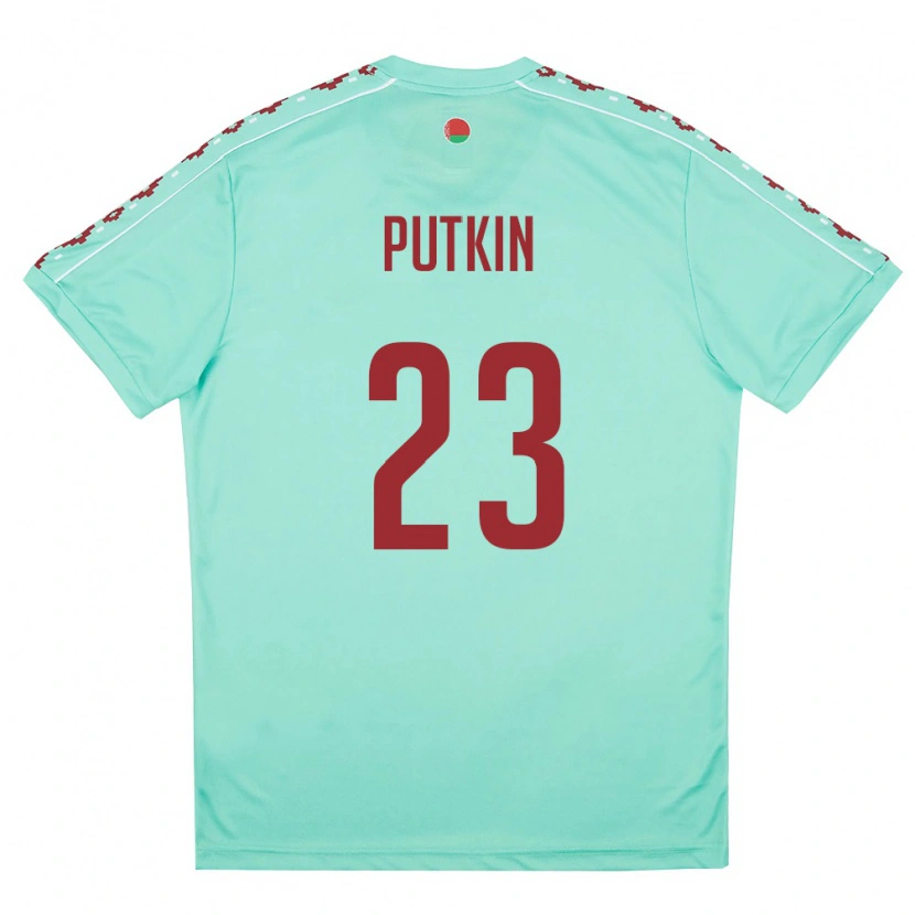Danxen Mujer Camiseta Bielorrusia Ilya Putkin #23 Verde Claro Borgoña 2ª Equipación 26-28 La Camisa