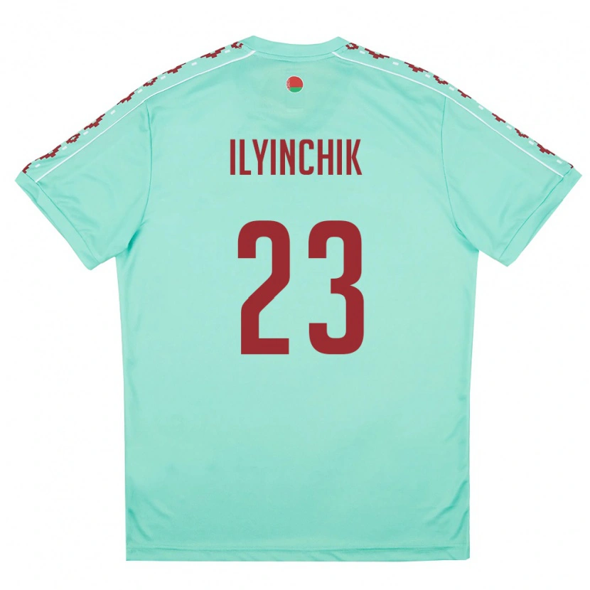 Danxen Mujer Camiseta Bielorrusia Daniil Ilyinchik #23 Verde Claro Borgoña 2ª Equipación 26-28 La Camisa
