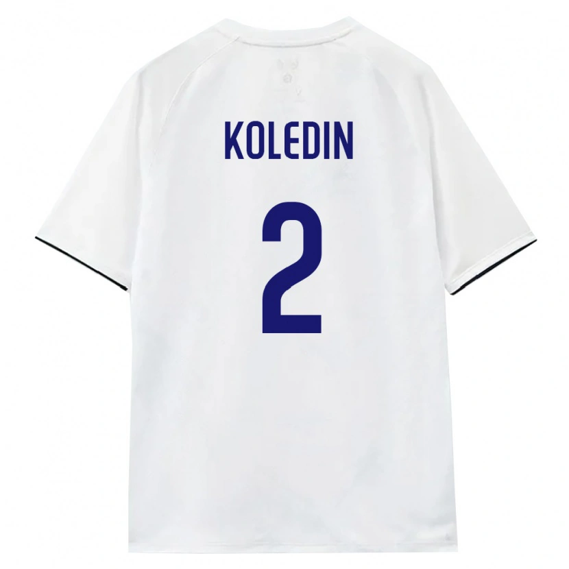 Danxen Mujer Camiseta Rusia Yuriy Koledin #2 Blanco Marrón Negro 2ª Equipación 26-28 La Camisa