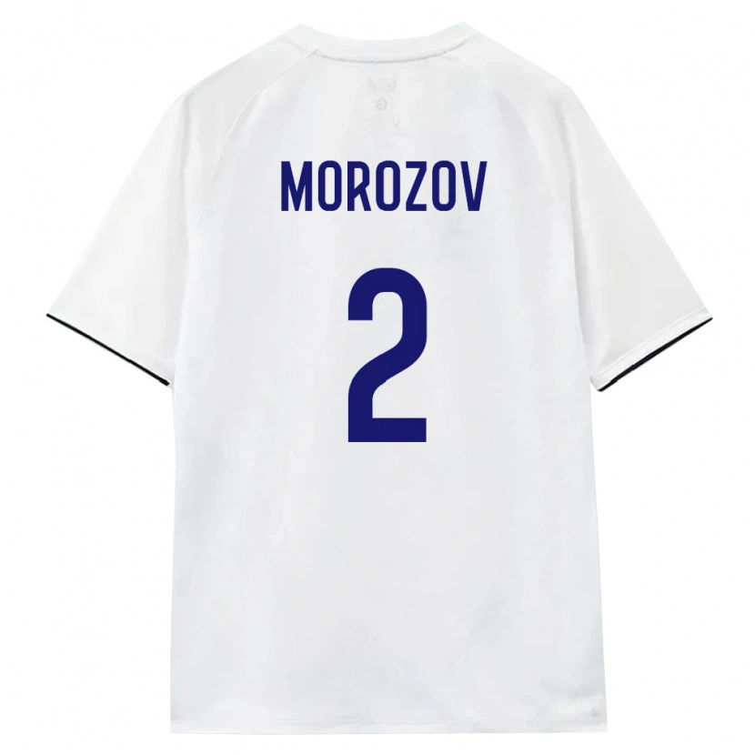 Danxen Mujer Camiseta Rusia Evgeniy Morozov #2 Blanco Marrón Negro 2ª Equipación 26-28 La Camisa