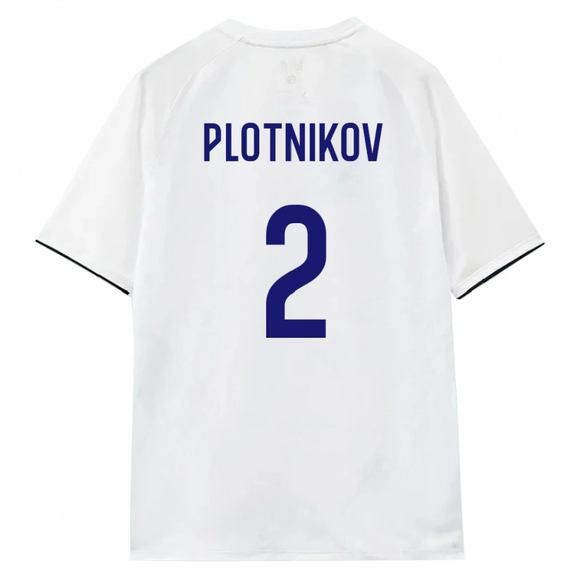 Danxen Mujer Camiseta Rusia Daniil Plotnikov #2 Blanco Marrón Negro 2ª Equipación 26-28 La Camisa