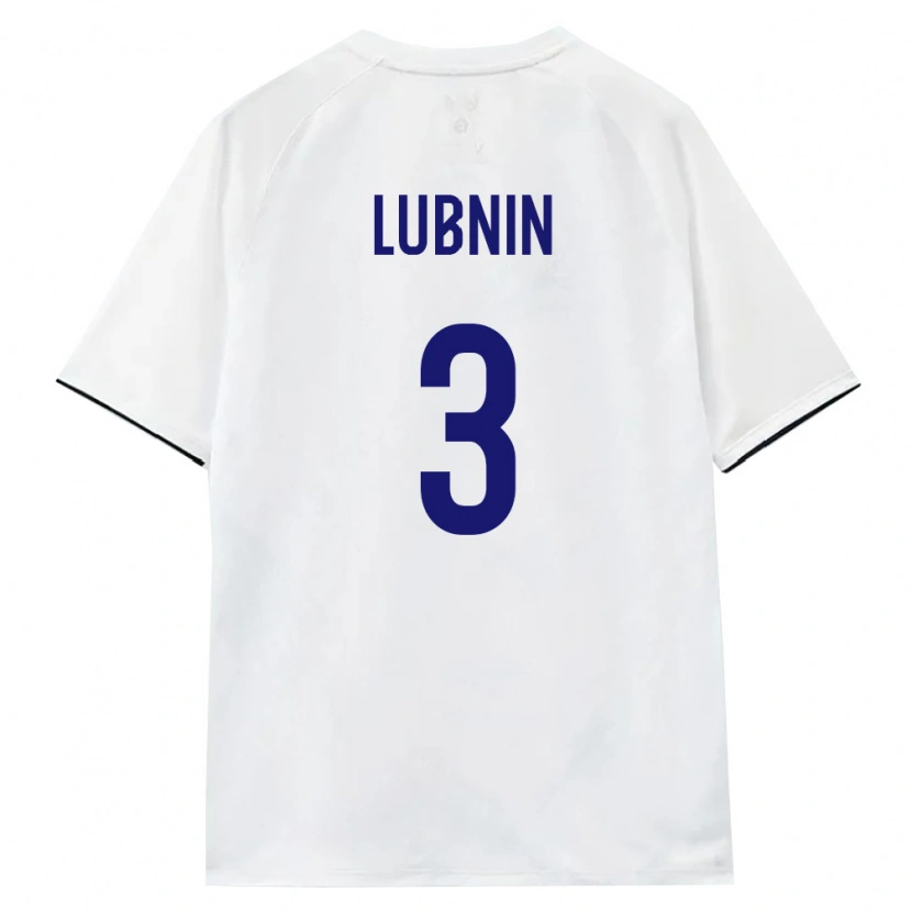 Danxen Mujer Camiseta Rusia Aleksandr Lubnin #3 Blanco Marrón Negro 2ª Equipación 26-28 La Camisa