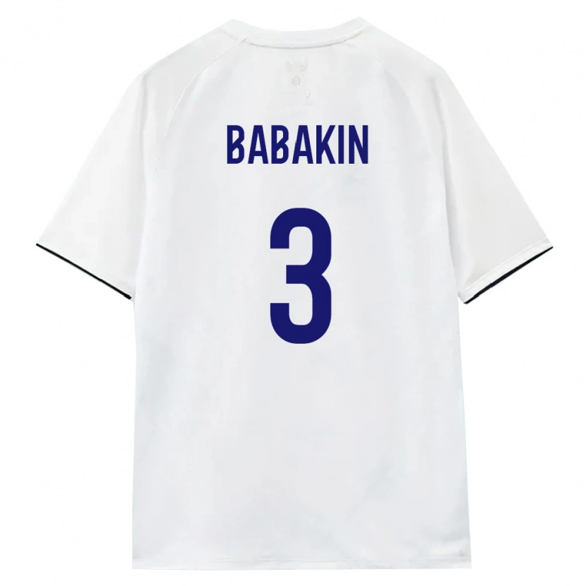 Danxen Mujer Camiseta Rusia Nikita Babakin #3 Blanco Marrón Negro 2ª Equipación 26-28 La Camisa