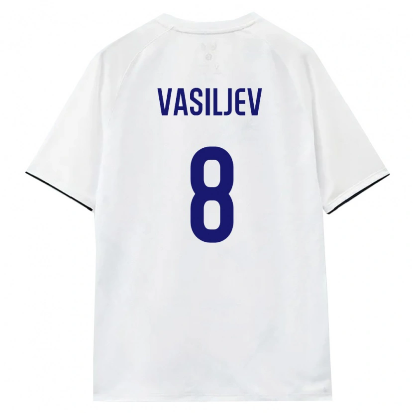 Danxen Mujer Camiseta Rusia Dmitriy Vasiljev #8 Blanco Marrón Negro 2ª Equipación 26-28 La Camisa