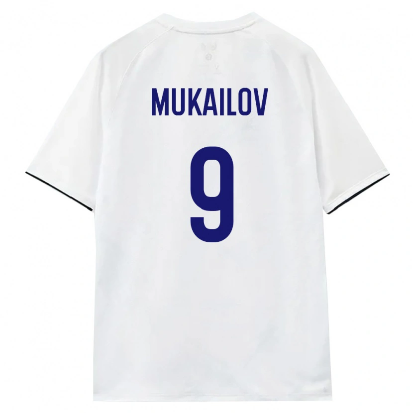 Danxen Mujer Camiseta Rusia Kazbek Mukailov #9 Blanco Marrón Negro 2ª Equipación 26-28 La Camisa