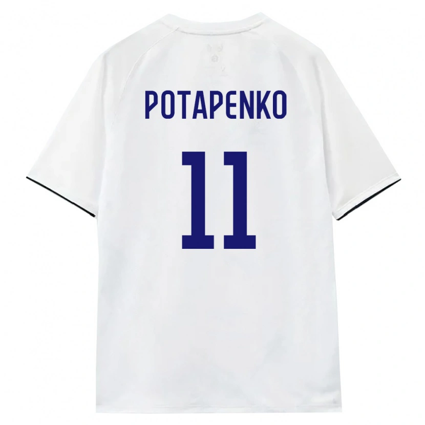 Danxen Mujer Camiseta Rusia Egor Potapenko #11 Blanco Marrón Negro 2ª Equipación 26-28 La Camisa