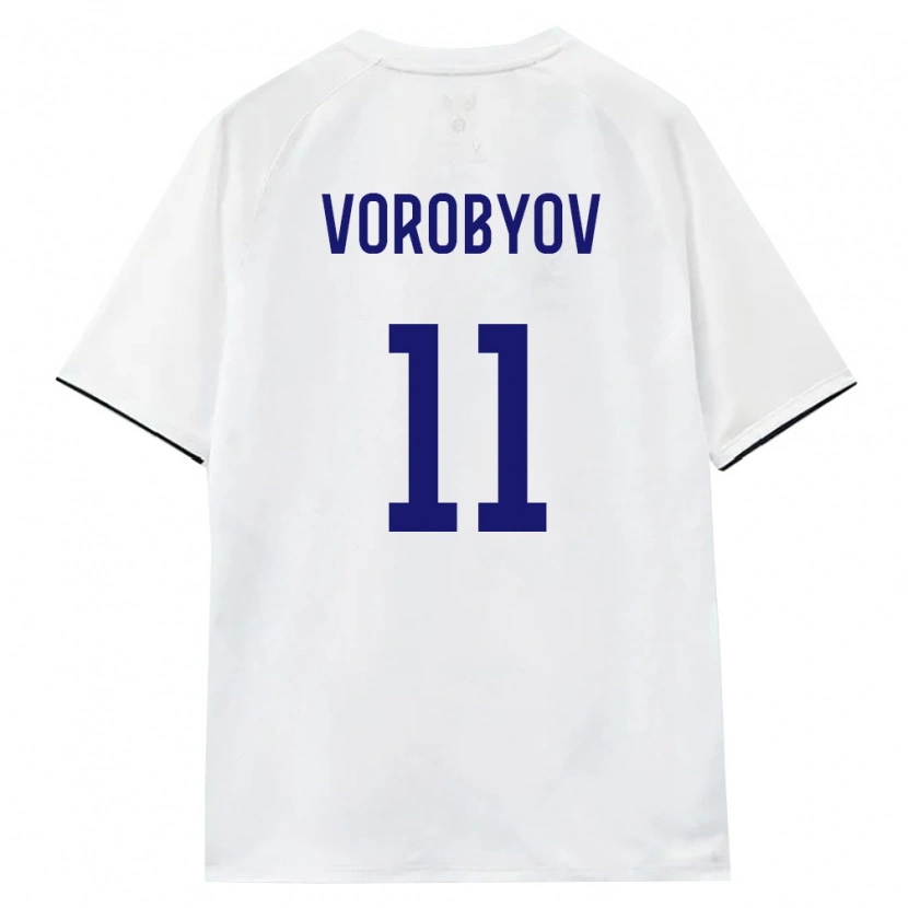 Danxen Mujer Camiseta Rusia Dmitriy Vorobyov #11 Blanco Marrón Negro 2ª Equipación 26-28 La Camisa