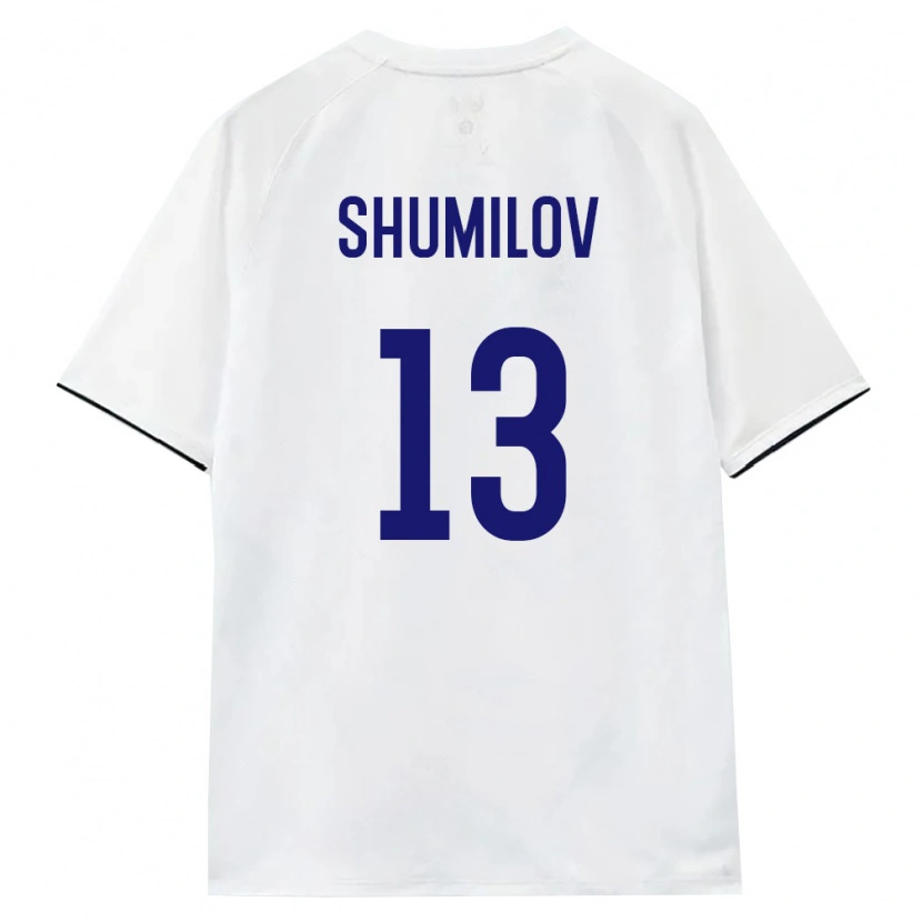 Danxen Mujer Camiseta Rusia Saveliy Shumilov #13 Blanco Marrón Negro 2ª Equipación 26-28 La Camisa