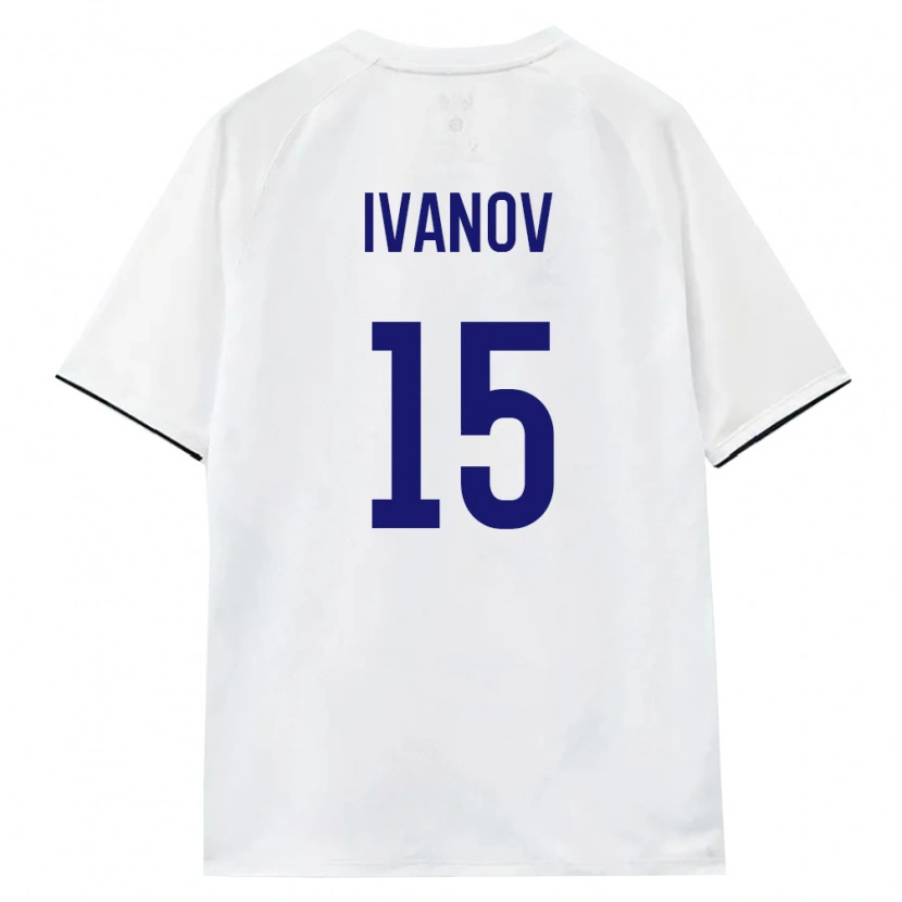 Danxen Mujer Camiseta Rusia Maksim Ivanov #15 Blanco Marrón Negro 2ª Equipación 26-28 La Camisa