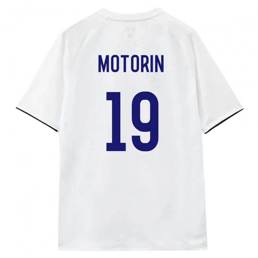 Danxen Mujer Camiseta Rusia Daniil Motorin #19 Blanco Marrón Negro 2ª Equipación 26-28 La Camisa