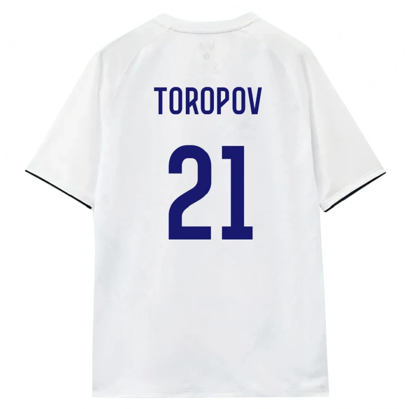 Danxen Mujer Camiseta Rusia Egor Toropov #21 Blanco Marrón Negro 2ª Equipación 26-28 La Camisa