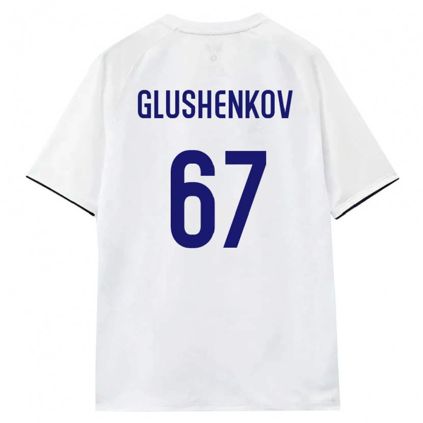 Danxen Mujer Camiseta Rusia Maksim Glushenkov #67 Blanco Marrón Negro 2ª Equipación 26-28 La Camisa