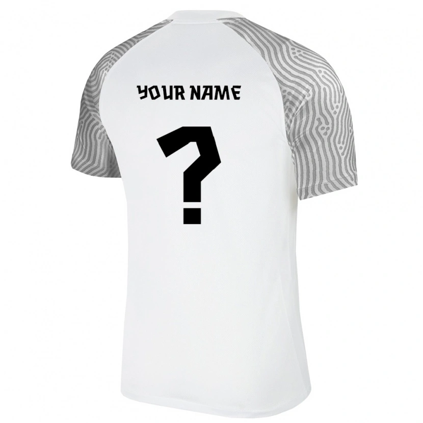 Danxen Mujer Camiseta Estonia Su Nombre #0 Blanco Gris 2ª Equipación 26-28 La Camisa