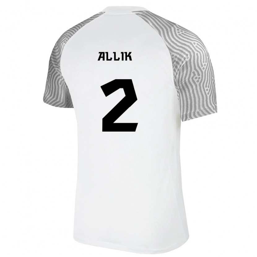 Danxen Mujer Camiseta Estonia Arti Allik #2 Blanco Gris 2ª Equipación 26-28 La Camisa