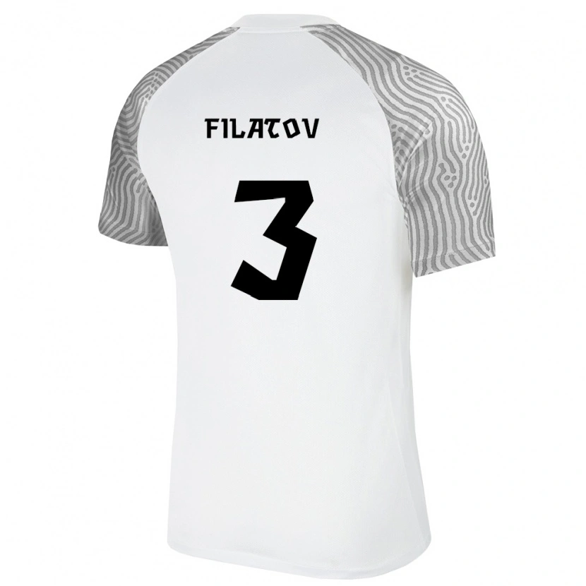 Danxen Mujer Camiseta Estonia Aleksander Filatov #3 Blanco Gris 2ª Equipación 26-28 La Camisa