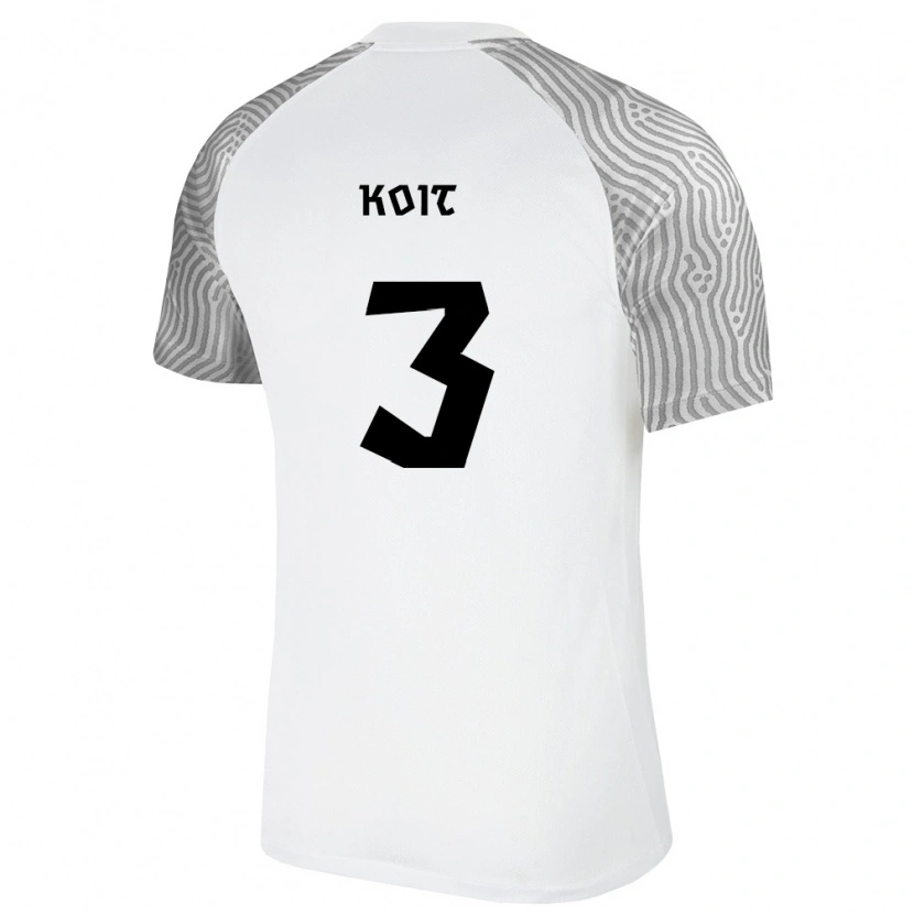 Danxen Mujer Camiseta Estonia Carl Koit #3 Blanco Gris 2ª Equipación 26-28 La Camisa