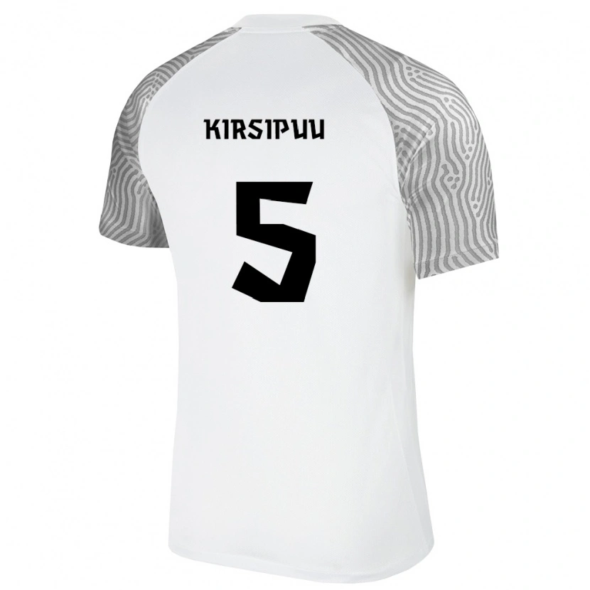 Danxen Mujer Camiseta Estonia Samuel Kirsipuu #5 Blanco Gris 2ª Equipación 26-28 La Camisa